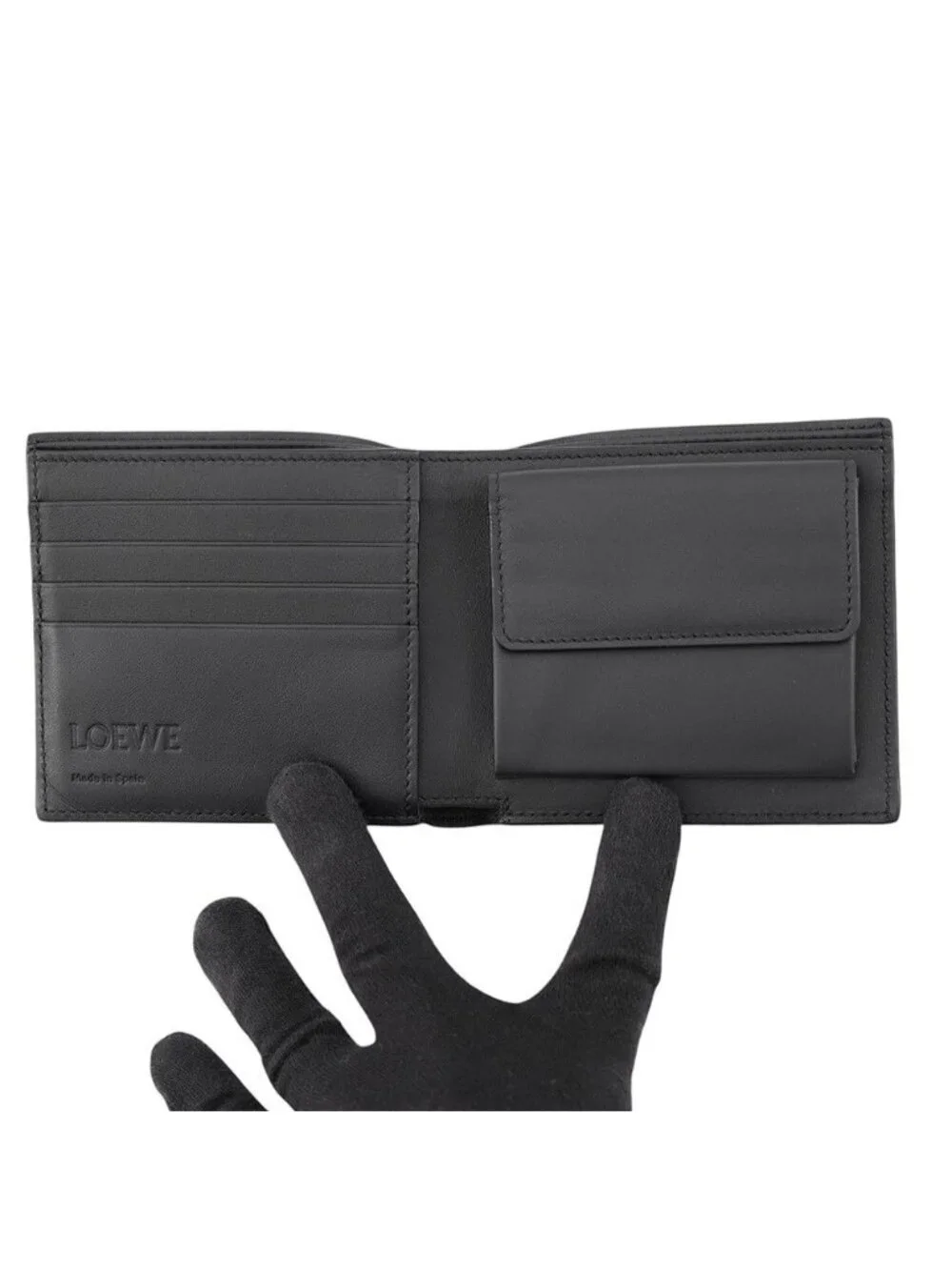 Loewe Bifold Wallet Coin Soft Grain Calf Leather Black
